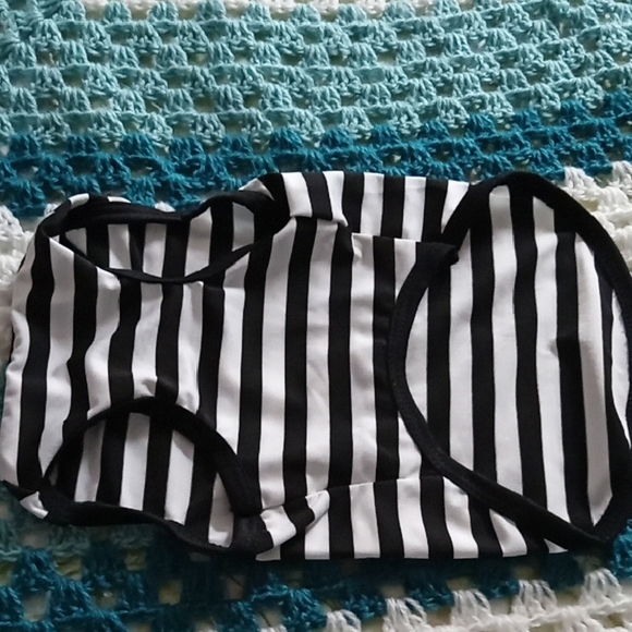 Black and White Striped Small Pet Tank Top - Picture 2 of 2